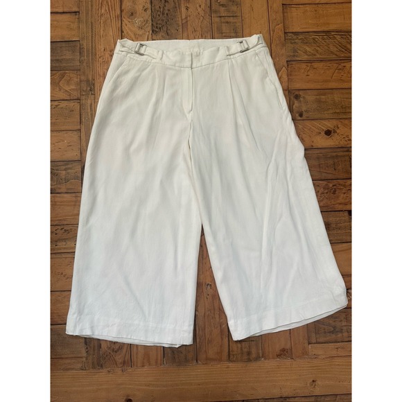 Classiques Entier White Crop Chino Pant Wide Leg Women's Size 12 (b28) - Picture 1 of 4